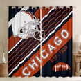 thumbnail image 1 of Erosebridal Football 30%-50% Blackout Curtains American Football Sports Decor Curtains & Drapes 42''Wx84''L, 3D Ball Games Curtains for Bedroom, Navy Blue and Terra Cotta (Chicago), 1 of 6
