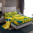 thumbnail image 1 of Erosebridal Football Bed Sheets Set,Full Rugby Sheet Set,Sports Sheets for Rugby Fan,Football City Flat Fitted Sheet with 2 Pillowcases Deep Pockets(Jacksonville), 1 of 6