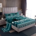 thumbnail image 1 of Erosebridal Football Bed Sheets Set Full Size Youth Adults,Sports Themed Sheet Set,Rugby Flat Fitted Sheet,Football Lover Sheets,Green White with 2 Pillowcases Deep Pockets(Philadelphia), 1 of 6