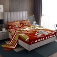 thumbnail image 1 of Erosebridal Football Bed Sheets Set Queen Size San Francisco Sheet Set American Football Gifts for Football Fans Women Men Football City Sheets with Deep Pocket Fitted Sheet, 1 of 5
