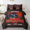thumbnail image 1 of Erosebridal Football Bed in a Bag Queen size 7 Pieces, Teens Room Decor, Black, Ultra Soft, Chicago, 1 of 5