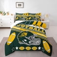thumbnail image 1 of Erosebridal Football Bedding Set Full Size Green Bay Comforter Set American Football Gifts for Football Fans Women Men Football City Comforter Rugby Sports Duvet Set Bedroom Decor, 1 of 7