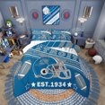 thumbnail image 1 of Erosebridal Football Bedding Set King Size Detroit Comforter Set American Football Gifts for Football Fans Women Men Football City Comforter Rugby Sports Duvet Set Bedroom Decor, 1 of 7