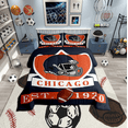 thumbnail image 1 of Erosebridal Football City Chicago Bedding Sets Queen with Comforter, Soccer Sport Comforter Sets Queen Size, Navy Orange Reversible Duvet Insert, Microfiber Bedroom Decoration, 3pcs, 1 of 8
