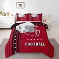 thumbnail image 1 of Erosebridal Football City Comforter Set Twin Bedroom Decor, Football Sports Fans Gifts, American Football Bedding Comforter Sets Black and Red Stars Striped Duvet Set ( Atlanta), 1 of 7