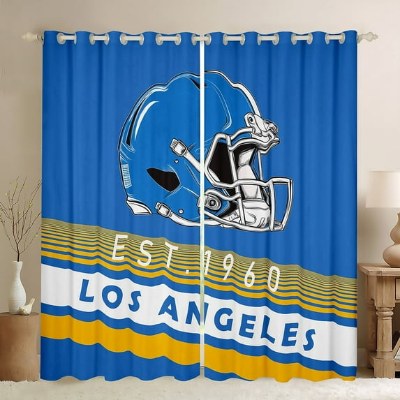 Erosebridal Football City Curtains Pack of 2 (42x63),American Football Sport Black Out Curtains,Los Angeles Curtains for Living Room,Stylish Bedroom Decor
