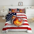thumbnail image 1 of Erosebridal Football Comforter Set American Flag Comforter Rugby Sports Bedding Set Twin Size Bedroom Decor Fire Football Duvet Set Quilt Set 2Pcs, 1 of 6