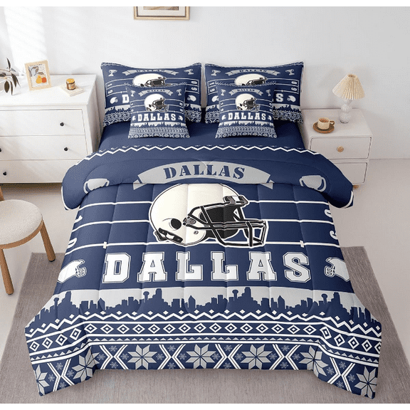 Erosebridal 7 Pieces Football Comforter Set Full Size For Kids Boys,American Football Bedding Set Teens,Sports Themed Bed Set