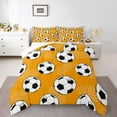 thumbnail image 1 of Erosebridal Football Comforter Set Full Size Soccer Bedding Set Soccer Ball Game Yellow Comforter Sports Theme Quilt Set, 1 of 7