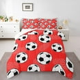 thumbnail image 1 of Erosebridal Football Comforter Set Twin Size Soccer Bedding Set Soccer Ball Game Light Red Comforter Sports Theme Quilt Set, 1 of 7
