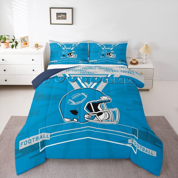 Erosebridal Football Comforter Set Twin Teens,Rugby Bedding Set for Football Fan,Football City Down Comforter,Sports Reversible Bed Set with 1 Pillowcase for Bedroom(Detroit)