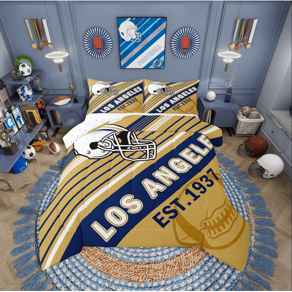 Erosebridal Football Comforter Sets Queen Size,Ball Game Bedding Queen Comforter Set,Sport Decor (Los Angeles),Reversible,Super Cozy,3-Piece