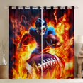 thumbnail image 1 of Erosebridal Football Gamer Black Out Curtains for Kids Boys,Teens Sport Theme Flame Curtains Pack of 2 (42x63 Each),Ultra Soft Home Decor, 1 of 6