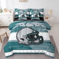 thumbnail image 1 of Erosebridal Football Helmet Print Bed in a Bag Twin size, Sports Theme Bed Set , Philadelphia, Turqoise Grey, Microfiber 7pcs, 1 of 5