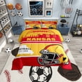 thumbnail image 1 of Erosebridal Football Kansas Comforter Sets King Size, Soccer Sport Comforters & Duvets, Yellow Purple Duvet Insert, Breathable Bedroom Decoration, 3pcs, 1 of 8
