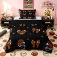 thumbnail image 1 of Erosebridal Football Print Bowknot Twin Comforter Sets 3-Piece for Teens,Boys Girls Sport Gamer Bedding Set,Black Reversible,Super Cozy Room Decor, 1 of 6