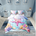 thumbnail image 1 of Erosebridal Teen Flower Starfish Bedding Sets Twin Size,Cartoon Sealife Comforter Sets with Sheets,Marine Room Decorative,Breathable,7pcs, 1 of 6