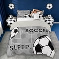 thumbnail image 1 of Erosebridal Football Sport Court Duvet Cover Set,Gray Black Bedding Full For Kids Boys,Reversible Light Gray 3-Piece,No Comforter, 1 of 6