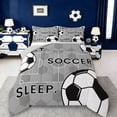 thumbnail image 1 of Erosebridal Football Sport Court Queen Comforter Set,Gray Black Bedding Comforter Set For Kids Boys,Reversible Light Gray 3 Pieces, 1 of 7