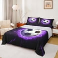 thumbnail image 1 of Erosebridal Football Sport Games Bed Sheets,Black Purple King Sheets For Kids Boys 4pcs, 1 of 6