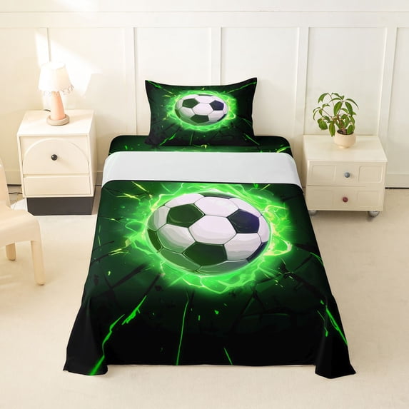 Erosebridal Football Twin Sheet Sets For Soccer Gamer,Ball Sport Games Kids Bedding For Boys 3pcs