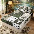 thumbnail image 1 of Erosebridal Forest Camo Stag Patchwork Zipper Full Size Comforter Sets with Fitted Sheet and 2 Pillowcases,Beige Plaid Arrow Accent Zipper Bedding Set,Olive Cream,4pcs,Reversible, 1 of 6