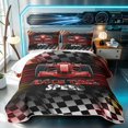 thumbnail image 1 of Erosebridal Formula Car Quilt Full, Race Track Full Bedspread Sets, Red RACE TIME 3-Piece 1 Coverlet and 2 Pillowcases, 1 of 7