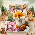thumbnail image 1 of Erosebridal Fox Fitted Sheet Full for Girls, Pink Lilies Bed Set, 3 Pieces 1 Fitted Sheet and 2 Pillowcases, 1 of 6