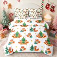 thumbnail image 1 of Manfei Fox King Bedding 7 Pieces Holiday King Bed in a Bag, Magenta Black, Xmas Reversible, 1 of 6