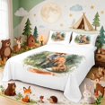thumbnail image 1 of Erosebridal Fox Queen Sheets for Boys Girls, Pine Forest Queen Sheet Sets, 4 Pieces 1 Flat Sheet 1 Fitted Sheet and 2 Pillowcases, 1 of 6