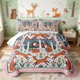 thumbnail image 1 of Erosebridal Fox Quilt King for Girls, Folk Forest King Coverlet Set, 3 Pieces 1 Bedspread and 2 Pillowcases, 1 of 7