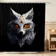 thumbnail image 1 of Erosebridal Fox Shower Curtain 72Wx72L for Boys Girls, Golden Swirls Waterproof Bathroom Curtain, 1 of 5