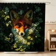 thumbnail image 1 of Erosebridal Fox Shower Curtain 72Wx84L for Boys Girls, Green Foliage Waterproof Bathroom Shower Curtain, 1 of 5