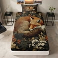 thumbnail image 1 of Erosebridal Fox Twin Fitted Sheet, Dark Botanical Bedding, 2-Piece 1 Fitted Sheet and 1 Pillowcase, 1 of 4