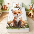 thumbnail image 1 of Erosebridal Fox Twin Fitted Sheet for Boys Girls, Daisy Flowers Bedding, 2pcs 1 Fitted Sheet and 1 Pillowcase, 1 of 6