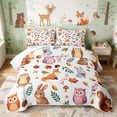 thumbnail image 1 of Erosebridal Fox Twin Quilt Set for Girls, Autumn Woodland Twin Coverlet Set, 2 Pieces 1 Bedspread and 1 Pillowcase, 1 of 7