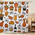 thumbnail image 1 of Erosebridal Fried Chicken Shower Curtain 72Wx72L for Boys Girls, White Bows Waterproof Bathroom Curtain, 1 of 5