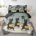 thumbnail image 1 of Erosebridal Funny Abstract Kitten Bedding Twin Size,Happy Halloween Theme Bed Set,Spooky Pumpkin Bedding Sets Twin Size,Breathable Bedroom Decorative Reversible,7pcs, 1 of 7