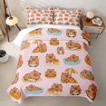 thumbnail image 1 of Erosebridal Funny Capybara Pattern Twin Quilt Set,Hawaii Summer Holiday Twin Coverlet Set For Kids Girls,2pcs, 1 of 7