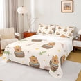 thumbnail image 1 of Erosebridal Funny Capybara Queen Sheet Sets For Capybara Lover,Orange Loves Pattern Bed Set For Kids Girls 4 Pieces, 1 of 6