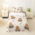 thumbnail image 1 of Erosebridal Funny Capybara Twin Sheet Sets For Capybara Lover,Orange Loves Pattern Bedding For Kids Girls 3pcs, 1 of 6