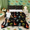 thumbnail image 1 of Erosebridal Funny Dinosaur Queen Comforter Set for Boys Girls, Cute Animal Wildlife Bedding Comforter Set, Black, 1 of 6