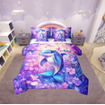 thumbnail image 1 of Erosebridal Funny Dolphin Bed in a Bag Twin size, Dreamy Flower Bed Set, Ocean Animal Reversible Bedding Twin Size, Microfiber Bedroom Decoration, 1 of 6
