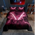 thumbnail image 1 of Erosebridal Futuristic Lightning Twin Comforter Sets, Neon Lightning Galaxy Bedding Set, Reversible 2pcs, 1 of 8