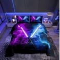 thumbnail image 1 of Erosebridal Futuristic Lightning Twin Comforter Sets, Neon Mystic Galaxy Bedding Set, 2 Pieces, 1 of 8