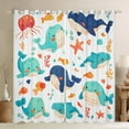 thumbnail image 1 of Erosebridal Kawaii Whale Curtains for Living Room,Sea Animal 30%-50% Blackout Curtains Set of 2 (38x45),Teenager Bedroom Decor, 1 of 6
