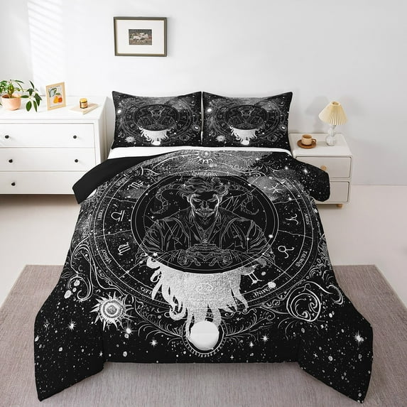 Erosebridal Galaxy Horoscope Bedding Twin Comforter Set,Universe Cosmos Down Comforter,Starry Sky Bedding Sets Twin with Comforter,Lightweight Psychedelic Room Decor,Reversible,2-Piece