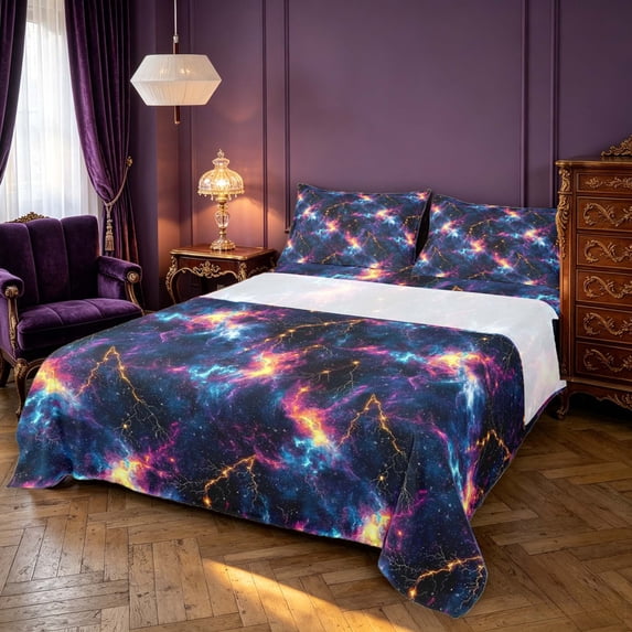 Starry Galaxy Roses Erosebridal Galaxy Lightning Bolts King Sheets,Golden Starry Sky ...