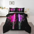 thumbnail image 1 of Erosebridal Galaxy Lightsaber Comforter Sets Full Size, Purple Pink Comforters & Duvets, Watercolor Print Decor, Reversible, 1 of 7
