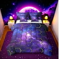 thumbnail image 1 of Erosebridal Galaxy Starry Sky Bedding Sets Twin Size,Geometric Hexagon Comforter Sets with Sheets,Psychedelic Universe Bedroom Decor,Reversible,7pcs, 1 of 5